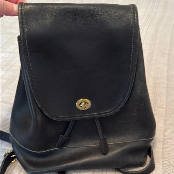 Coach | Bags | Coach Vintage 979 Black Leather Large Daypack | Poshmark